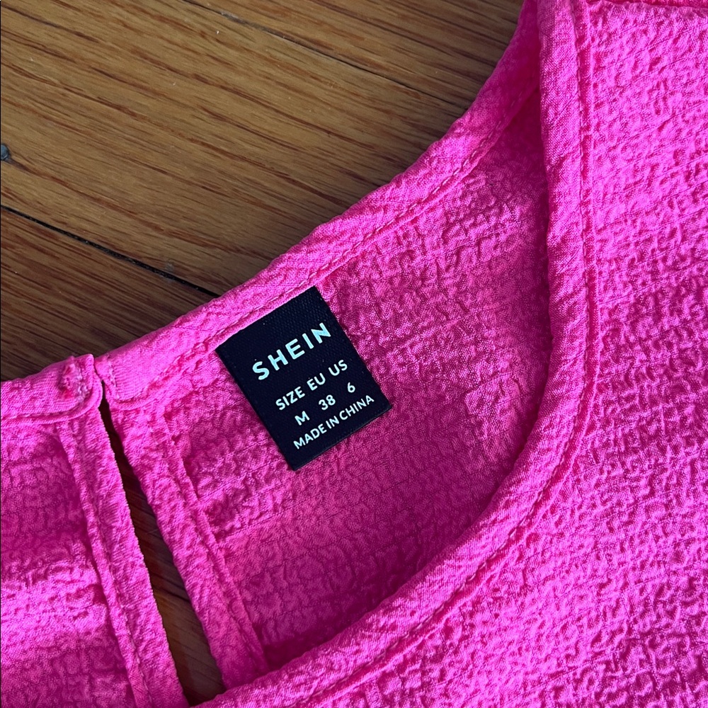Hot Pink Textured Short Set - Picture 2 of 3